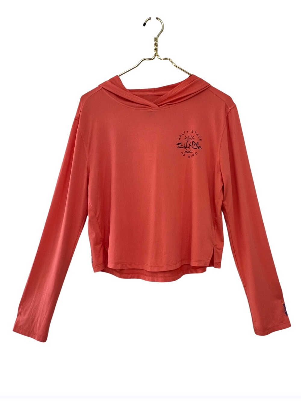 Salt Life SLX UVapor Cropped Hooded Long Sleeve Performance Tee